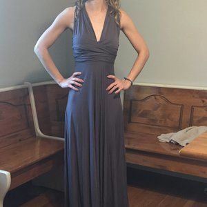 Multi wrap grey bride's maid's dress